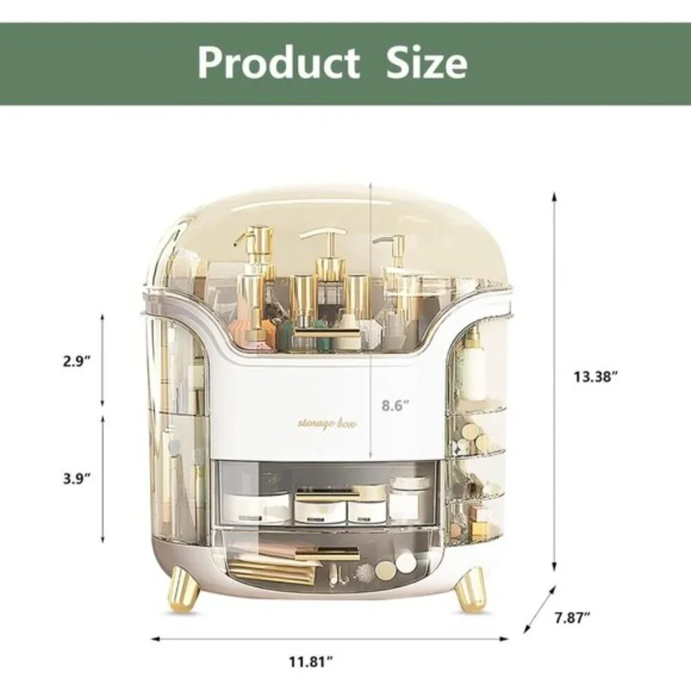 New Upgrade Large Makeup Organizer, Clear Vanity Case for Skincare & Cosmetics